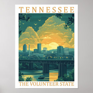 Poster Tennessee, o Volunteer State USA Viagem Place