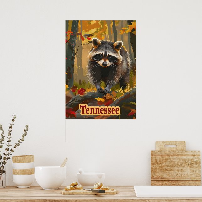 Poster Tennessee Raccoon (Cozinha)