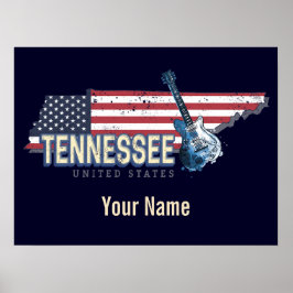 Poster Tennessee United States Retro State Vintage EUA