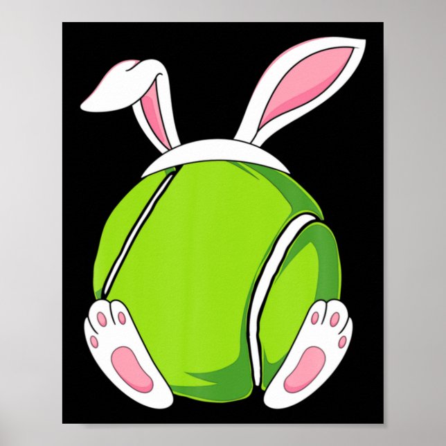Poster Tennis Bunny Ears Funny Easter Tennis Bunny East T (Frente)