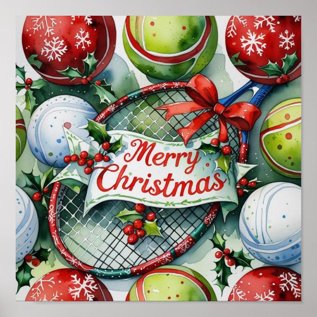 Poster Tennis Christmas Themed for Player  (Frente)