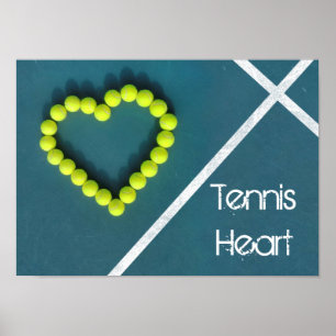 Póster Tennis Heart, personalized