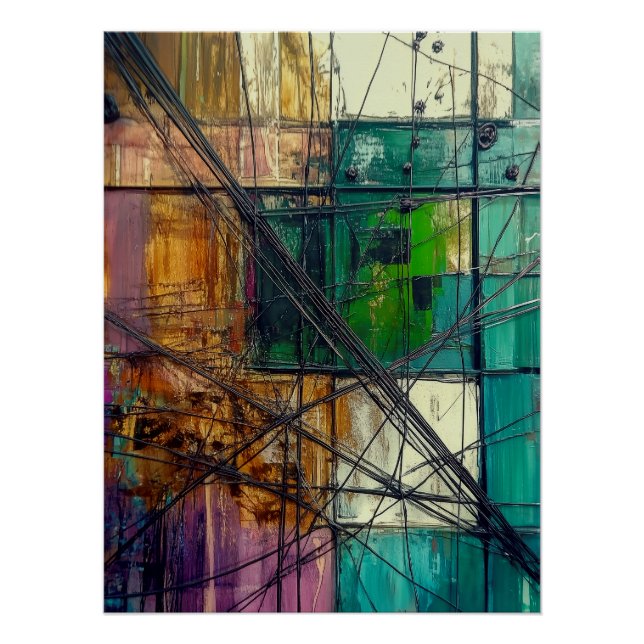 Póster Tensão urbana - Energia Abstrato arquitetônica (Frente)