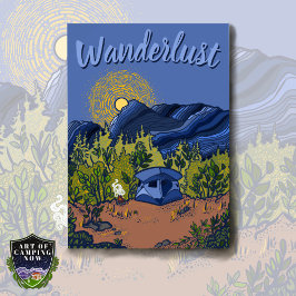 Poster Tent Camping Mountain Landscape Art