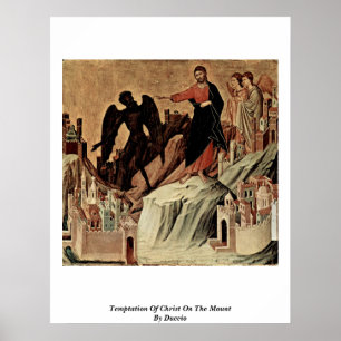 Poster Tentação do cristo na montagem por Duccio
