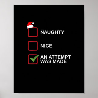 Poster Tentativa Divertida de Lista de Natal Malvada Boa