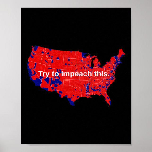 Poster Tente Impugnar Este Mapa Eleitoral de 2016 Trump (Frente)