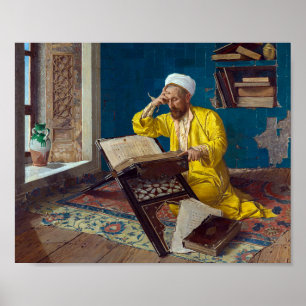 Poster Teólogo Islâmico com Corão Osman Hamdi Bey