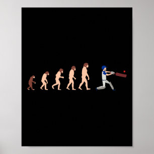 Poster Teoria Da Evolução Jogador De Críquete Engraçado