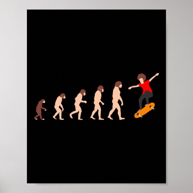 Poster Teoria Da Evolução Skate Divertido  (Frente)