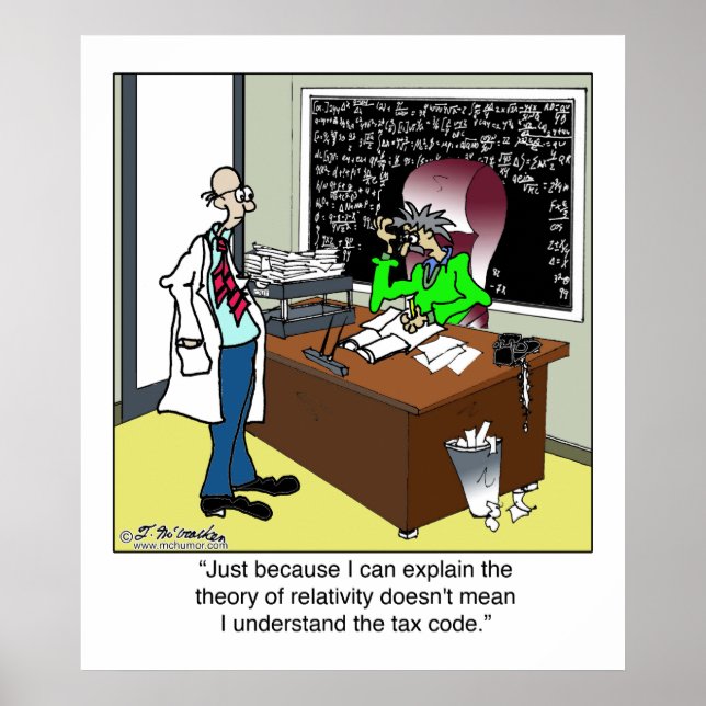 Póster Teoria da Relatividade e Código Fiscal (Frente)