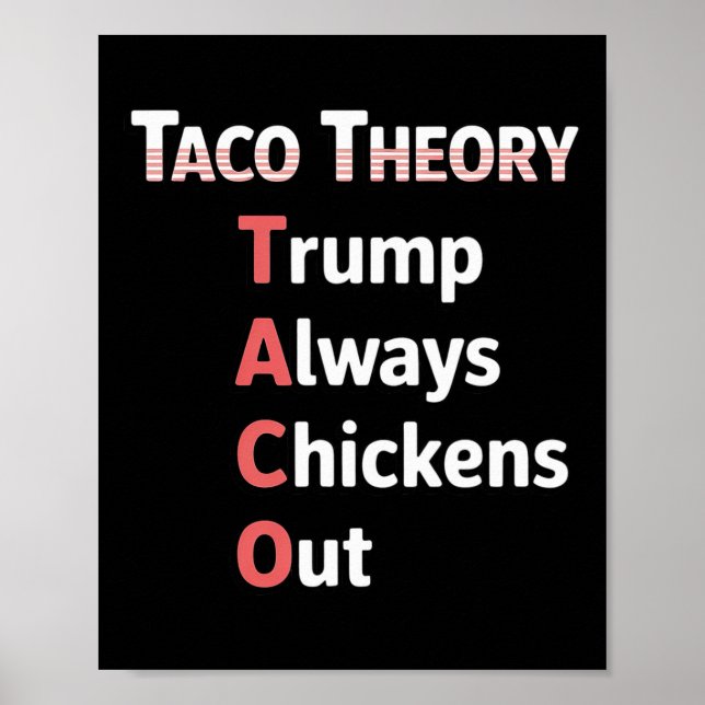 Poster Teoria do Taco Sempre Tacos de Frango Pun  (Frente)