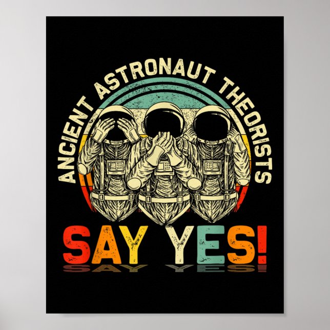 Poster Teóricos Astronautas Antigos Dizem S Sim Aliens Uf (Frente)
