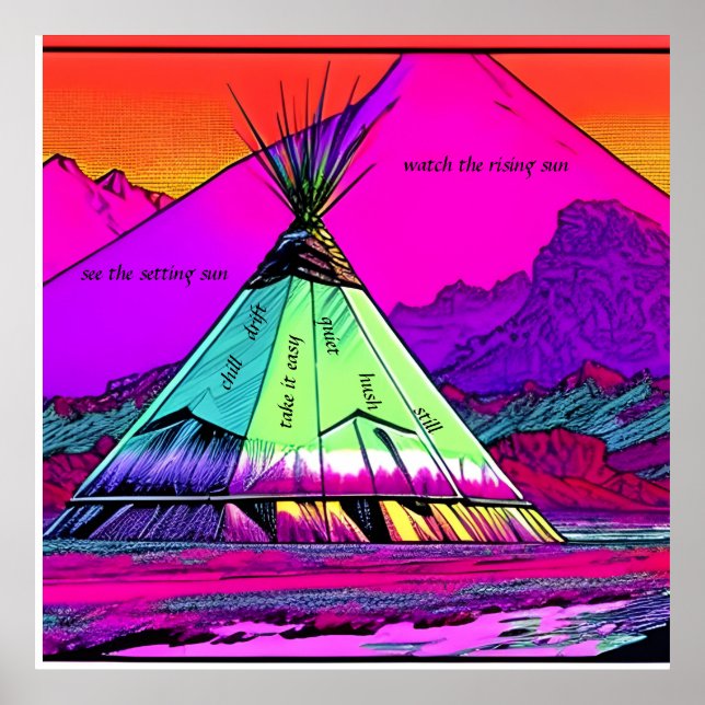 Poster TEPEE TRANQUIL - silêncio ainda. Texto editável (Frente)