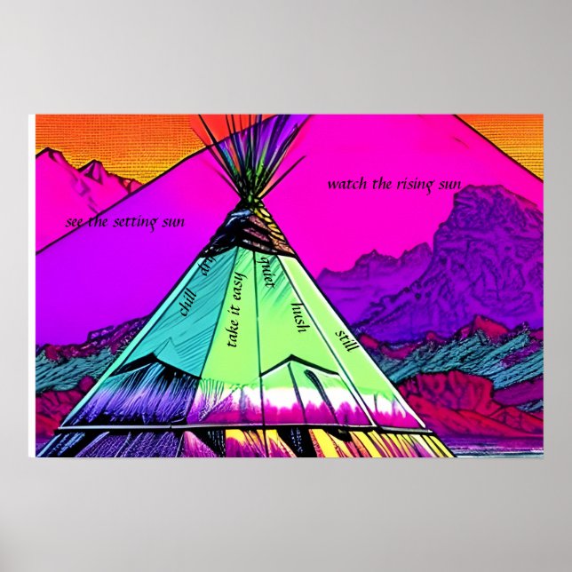Poster TEPEE TRANQUIL - silêncio ainda. Texto editável (Frente)