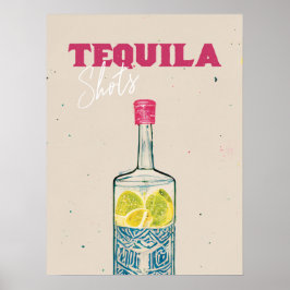 Poster Tequila Tira Arte Retrorna Bar Rosa Mexicana