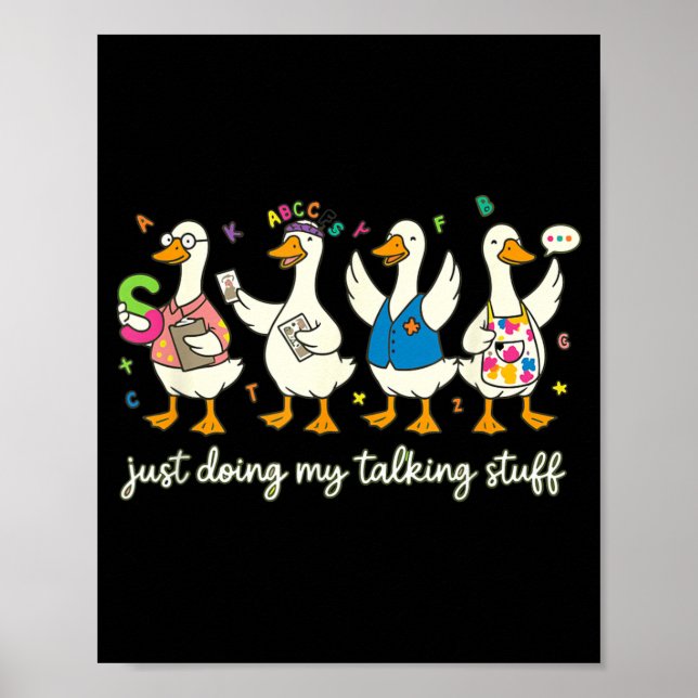 Poster Terapeuta da Fala Silly Goose Conscientização do A (Frente)