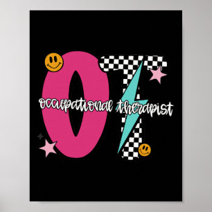 Poster Terapeuta Ocupacional Xadrez Retro Graduacao Ot