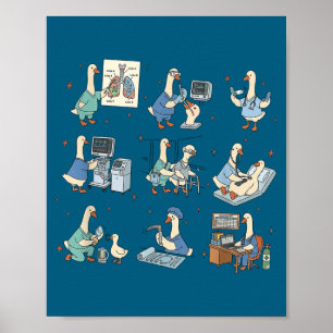 Poster Terapeuta respiratória ganso bobo pulmonar engraça