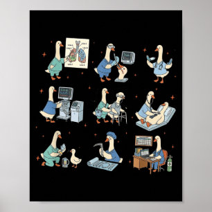 Poster Terapeuta respiratório ganso bobo pulmonar engraça