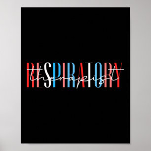 Poster Terapeuta Respiratório Vermelho Branco E Azul Memo