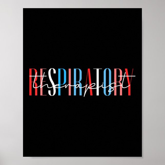 Poster Terapeuta Respiratório Vermelho Branco e Azul Memo (Frente)