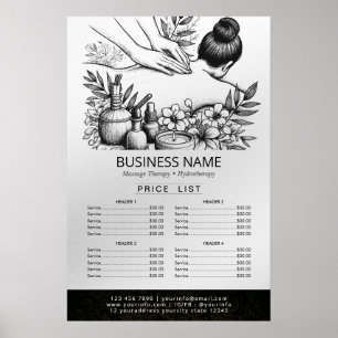 Poster Terapêutica de Massagem Reparo de Mão Energia List