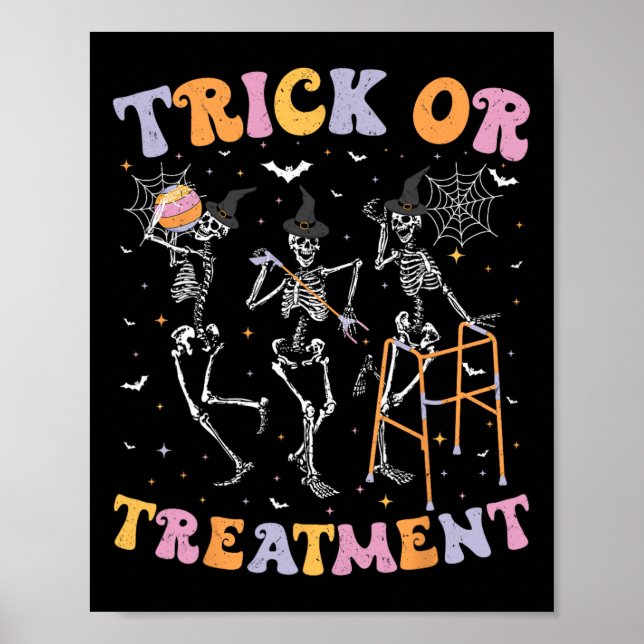 Poster Terapêutica Física Com Truques Ou Tratamento Pt (Frente)