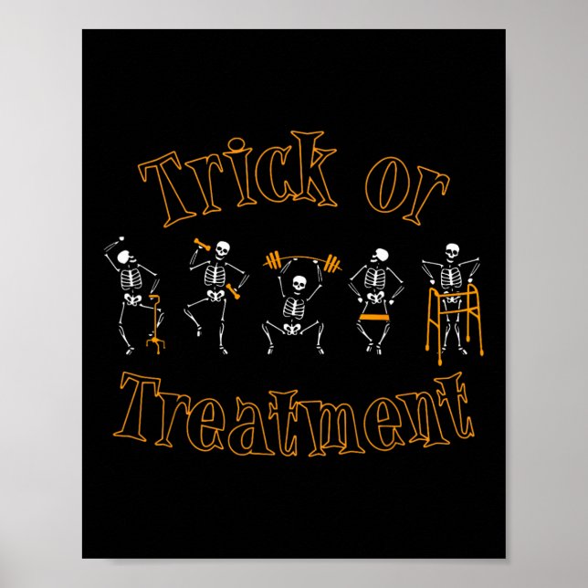 Poster Terapêutica Física Com Truques Ou Tratamento Pt (Frente)