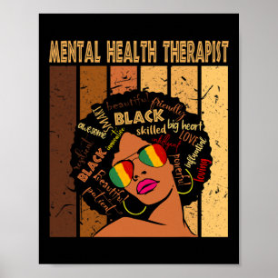 Poster Terapêutica Mental Afro-Mulheres História Negra