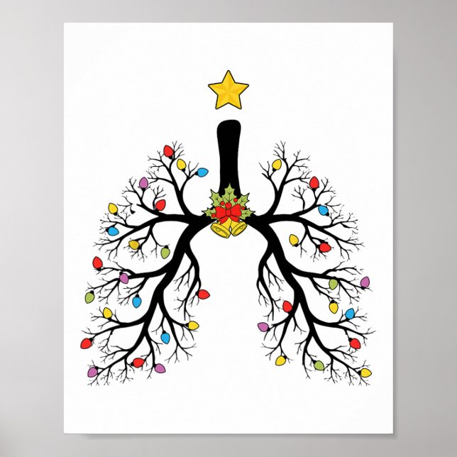 Poster Terapêutica Respiratória Luzes de Árvore de Natal  (Frente)