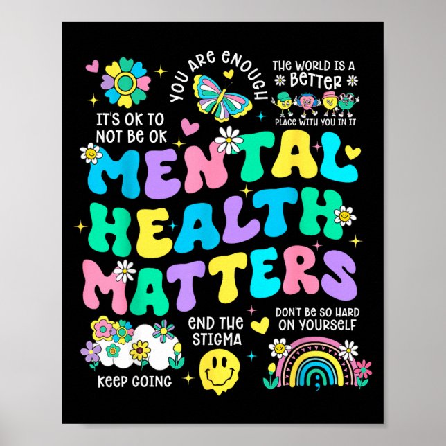 Poster Terapia de conscientização da saúde mental cérebro (Frente)