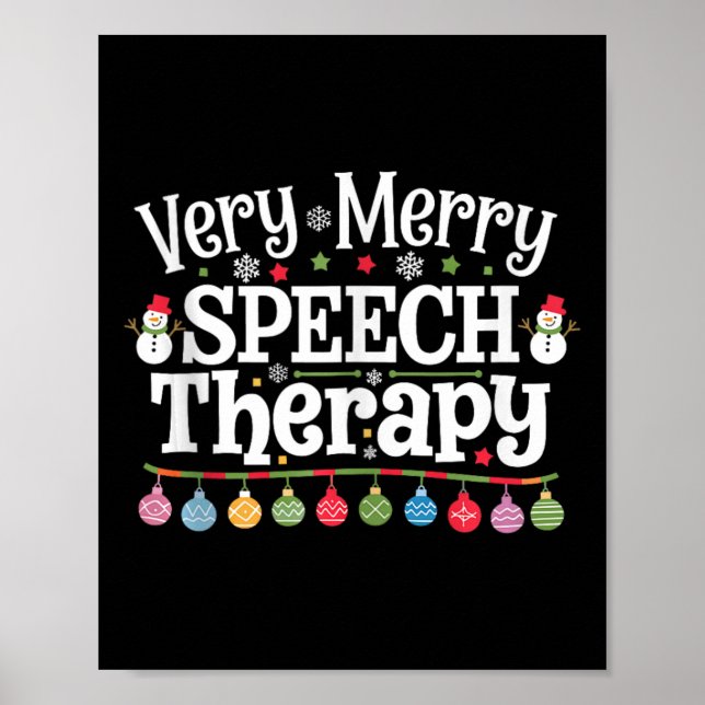 Poster Terapia de Fala Muito Feliz Terapia de Natal (Frente)