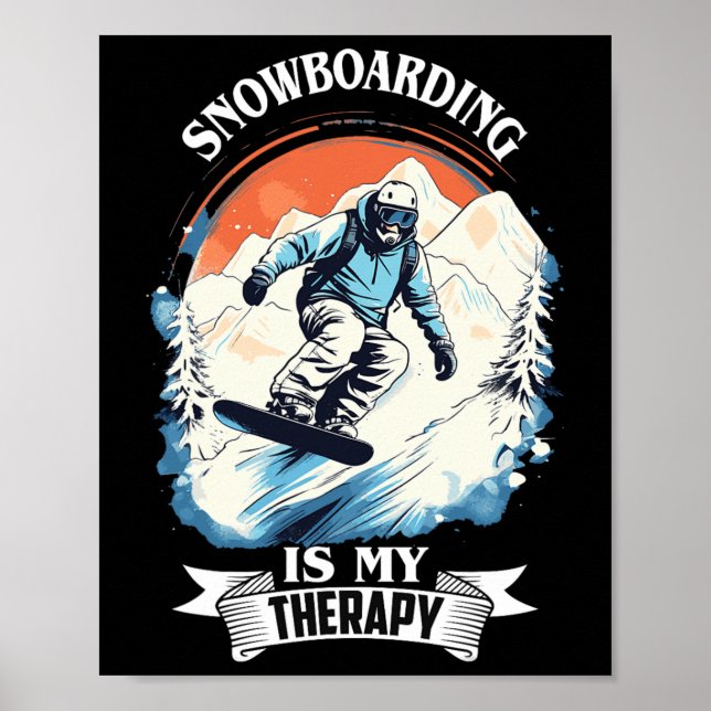 Poster Terapia de Neve Snowboard Retro Snowboard Vac (Frente)