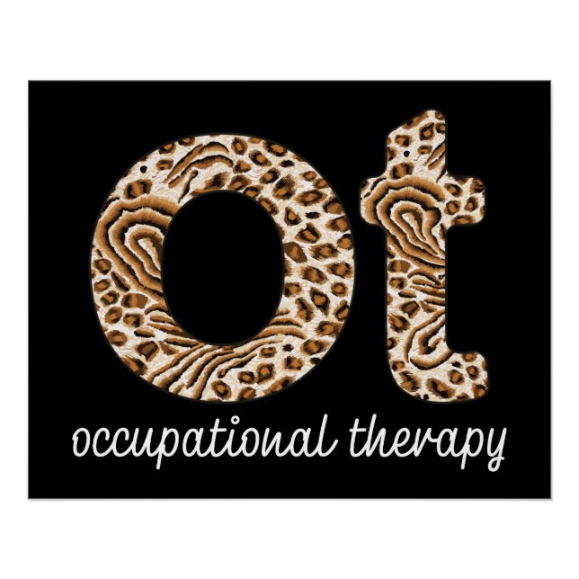 Póster Terapia Ocupacional Estampa de Guepardo OT (Frente)