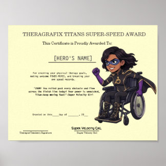 Poster Terapia Pediátrica Super-Herói Correndo Marco Mile