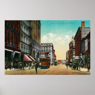 Póster Terceira rua em Portland, Oregon