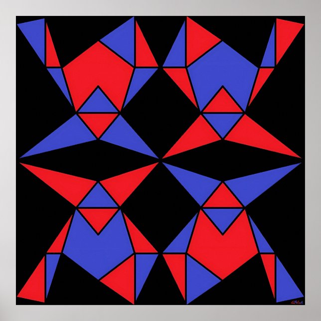 Poster Terceira Trinidade dos Triângulos Abstrato Ken Gag (Frente)