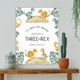 Poster Terceiro Aniversário do Dinossaur, Partido Três Re