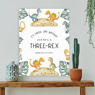 Poster Terceiro Aniversário do Dinossaur, Partido Três Re