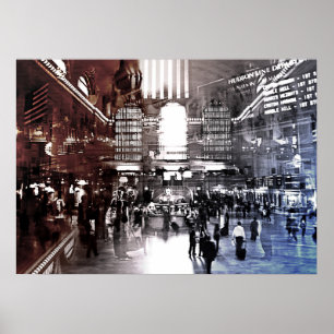 Póster Terminal central grande, NYC, estação de
