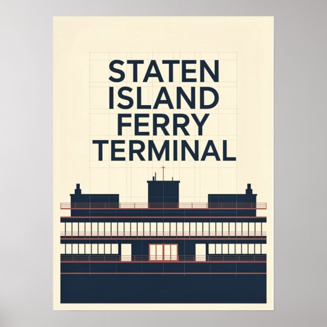 Poster Terminal da Balsa de Staten Island (Frente)