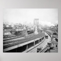 Terminal da Ponte de Brooklyn, 1903. Foto Antiga