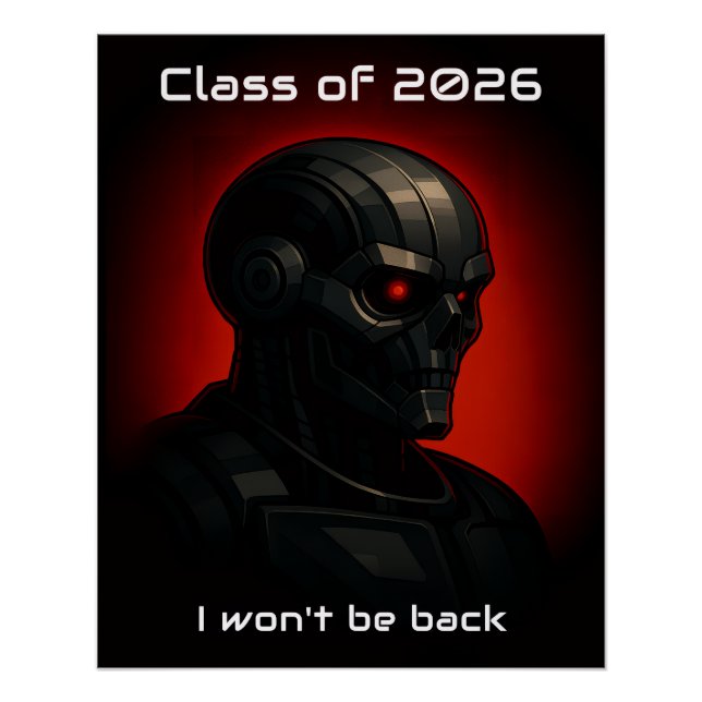 Póster Terminator Skull Graduation Class of 2026 Design (Frente)