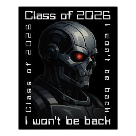 Póster Terminator Skull Graduation Class of 2026 Design