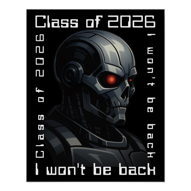 Póster Terminator Skull Graduation Class of 2026 Design (Frente)