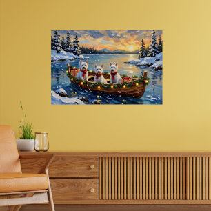 Poster Térmita Branco do Highland Ocidental Natal Barca F
