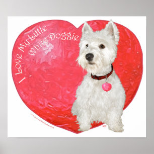 Póster Térmita de West Highland Branco no Dia dos Namorad