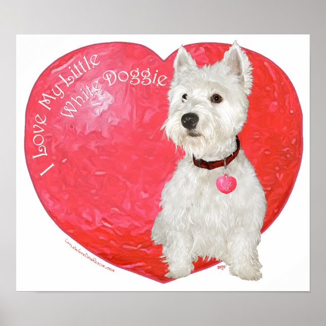 Póster Térmita de West Highland Branco no Dia dos Namorad (Frente)