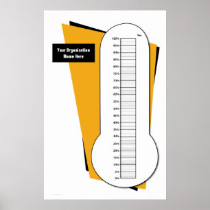 Poster Termômetro Fundraising pela porcentagem
